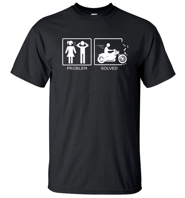 Problem Solved Funny T Shirt Men 2019 New Summer 100% Cotton Round Neck T-Shirt Fitness Camisa Masculina Hip Hop Tshirt Men