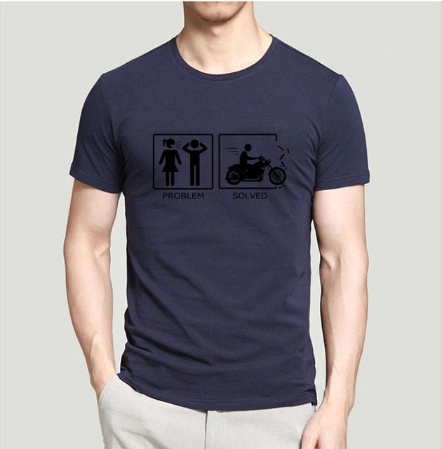 Problem Solved Funny T Shirt Men 2019 New Summer 100% Cotton Round Neck T-Shirt Fitness Camisa Masculina Hip Hop Tshirt Men