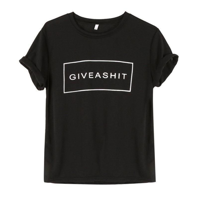 Letter printed black white tshirts 2019 summer casual short sleeve tees tops loose couple tops