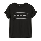 Letter printed black white tshirts 2019 summer casual short sleeve tees tops loose couple tops