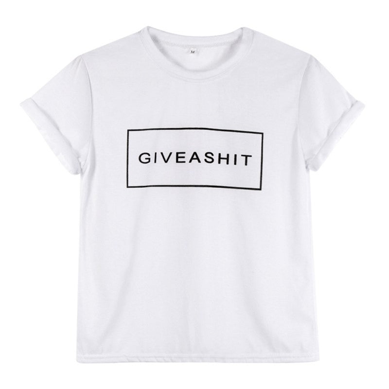 Letter printed black white tshirts 2019 summer casual short sleeve tees tops loose couple tops